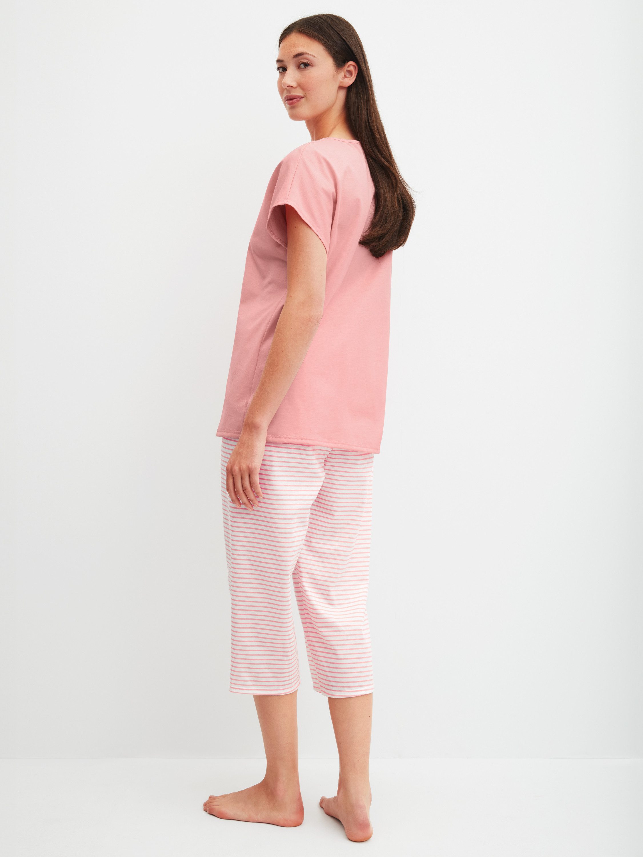 CALIDA Capri-Pyjama Lovely Nights Damen (2 tlg) 100% Baumwolle, hautfreundlich, atmungsaktiv, pflegeleicht