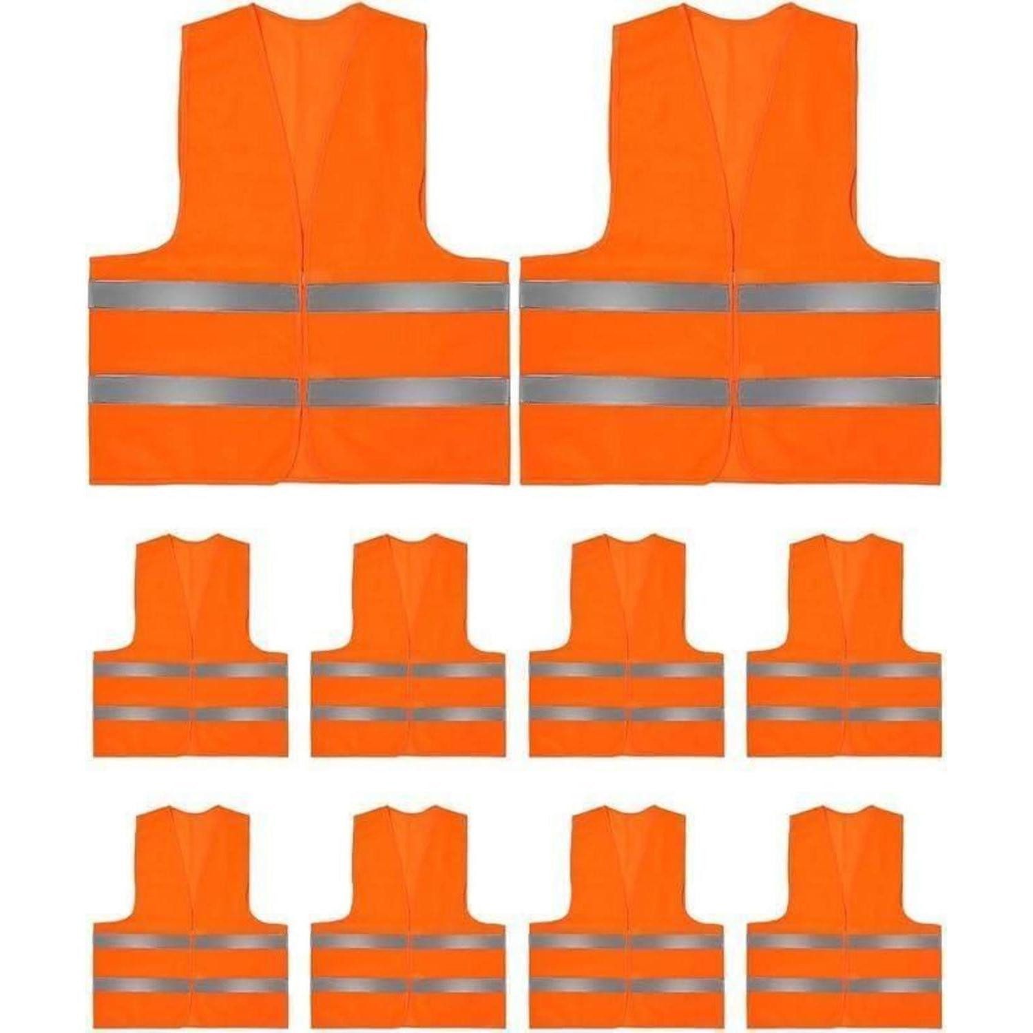 Warnweste Warnwesten Auto 10er Set Orange