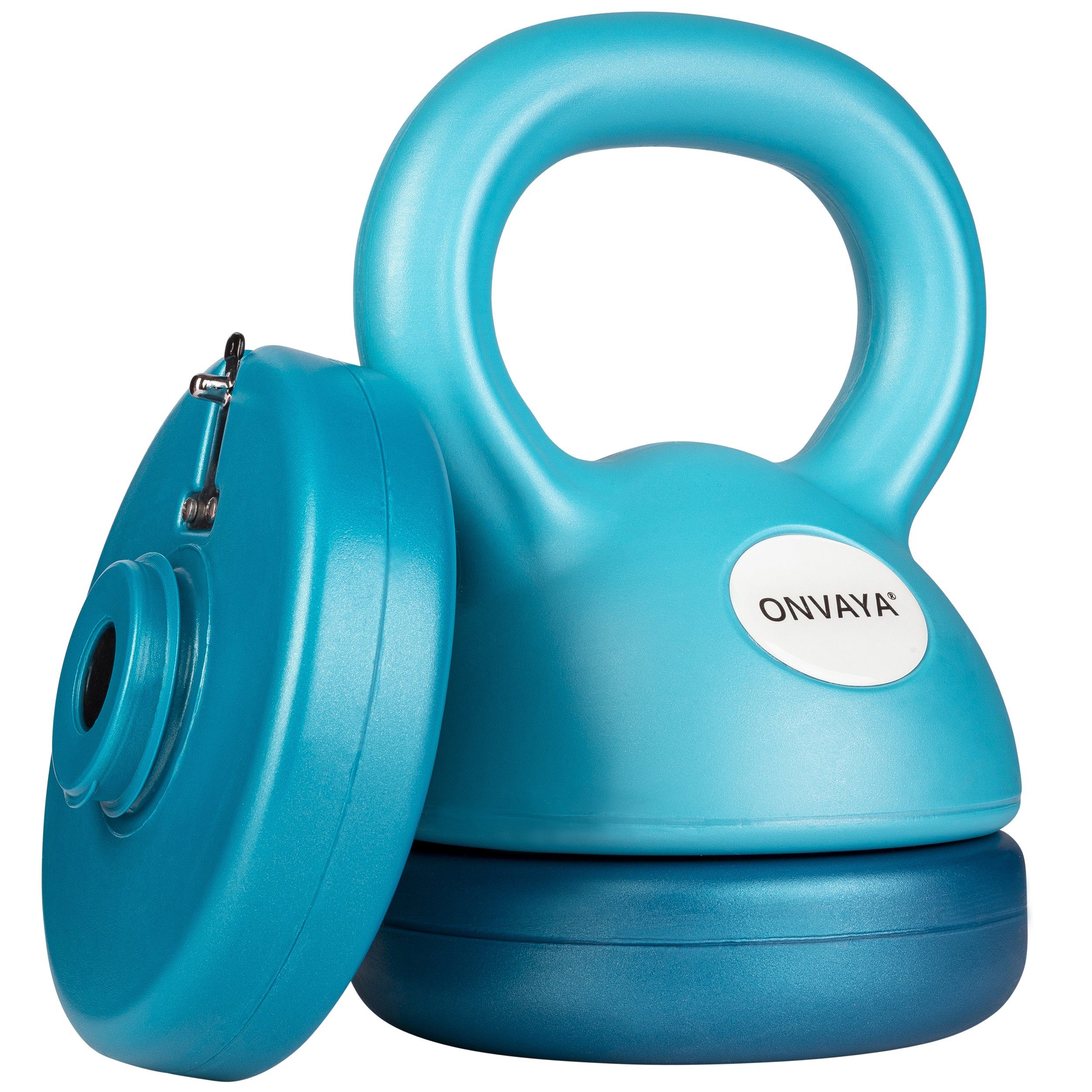 ONVAYA Kettlebell Verstellbare Kugelhantel, Set, blau Hantelscheiben, Schwunghantel Hantel