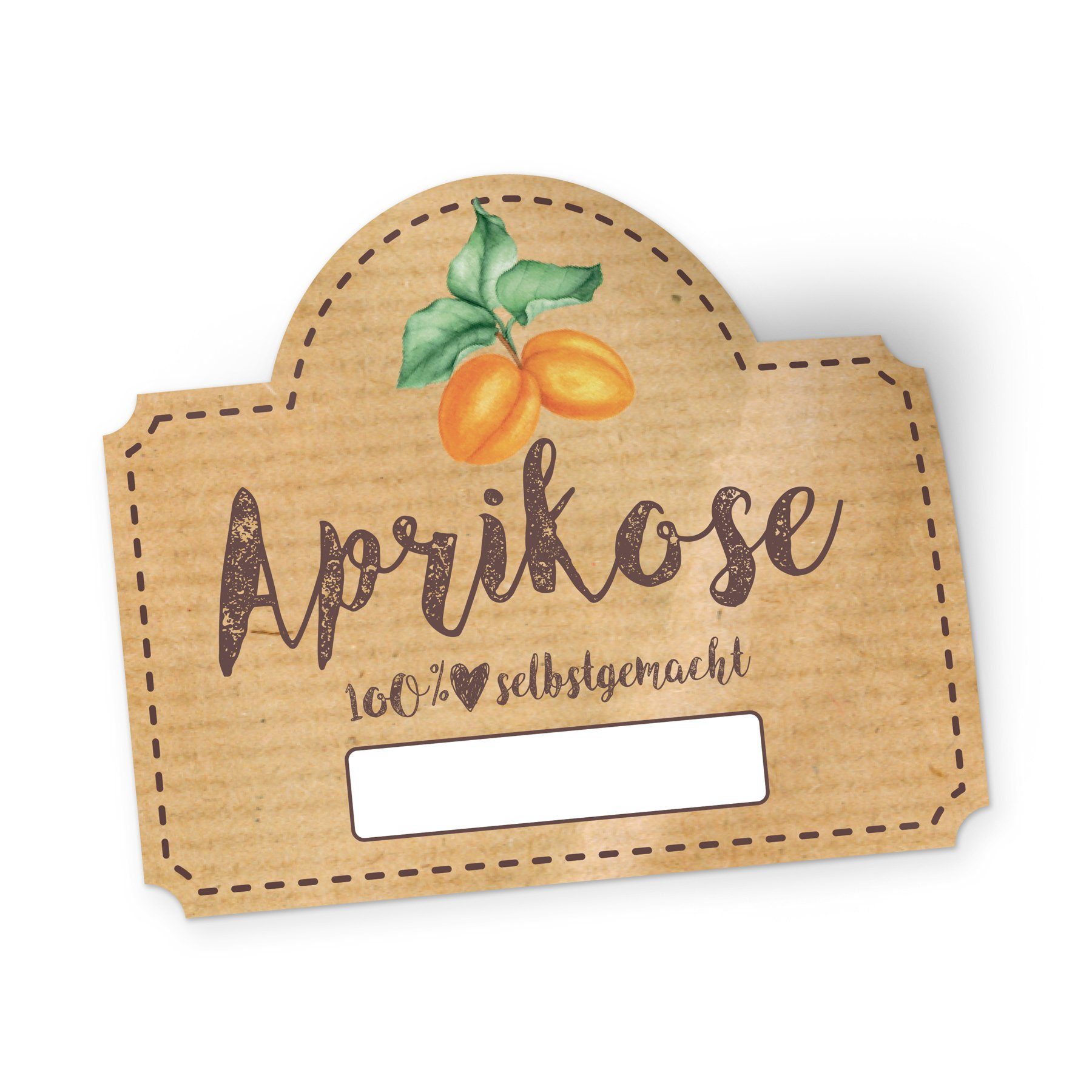 itenga Aufkleber itenga 50 x Marmeladen Etikett Aprikose 4,5x3,8cm 100% selbstgemacht S