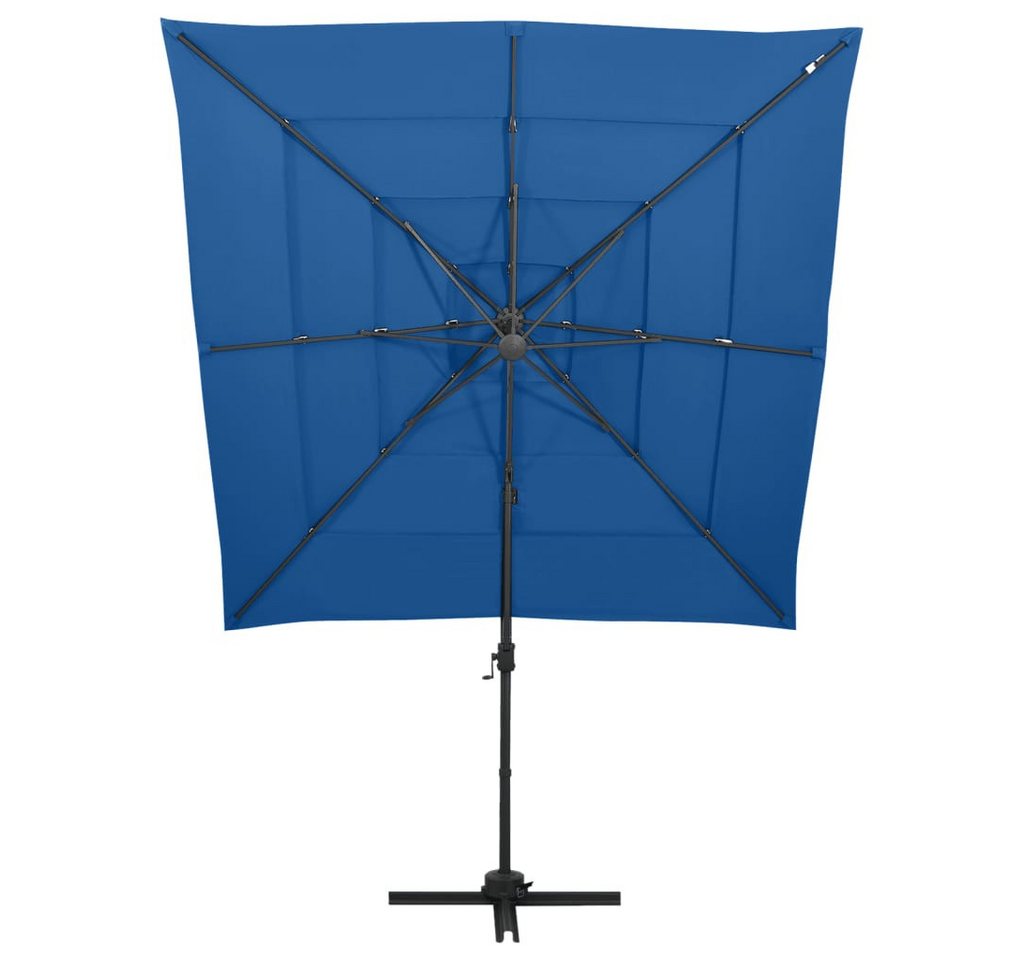 Thumbnail - vidaXL Sonnenschirm Sonnenschirm mit Aluminium-Mast 4-lagig Azurblau 250x250 cm