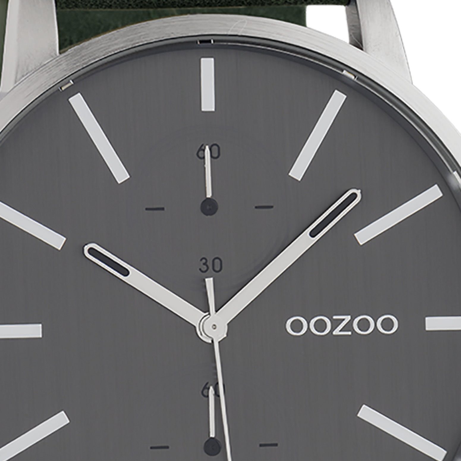 50mm) Armbanduhr rund, (ca. Damen Oozoo groß Fashion-Style Quarzuhr Timepieces, Herren Herrenuhr Lederarmband, Damen, OOZOO