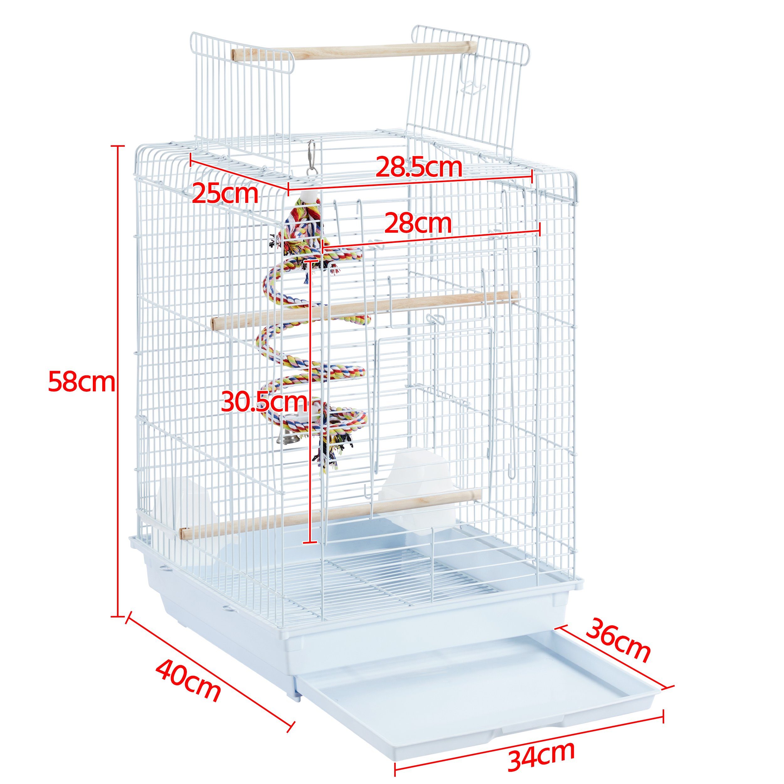 Yaheetech Vogelkäfig, Transportkäfig mit Vogelspielzeuge Wellensittichkäfig