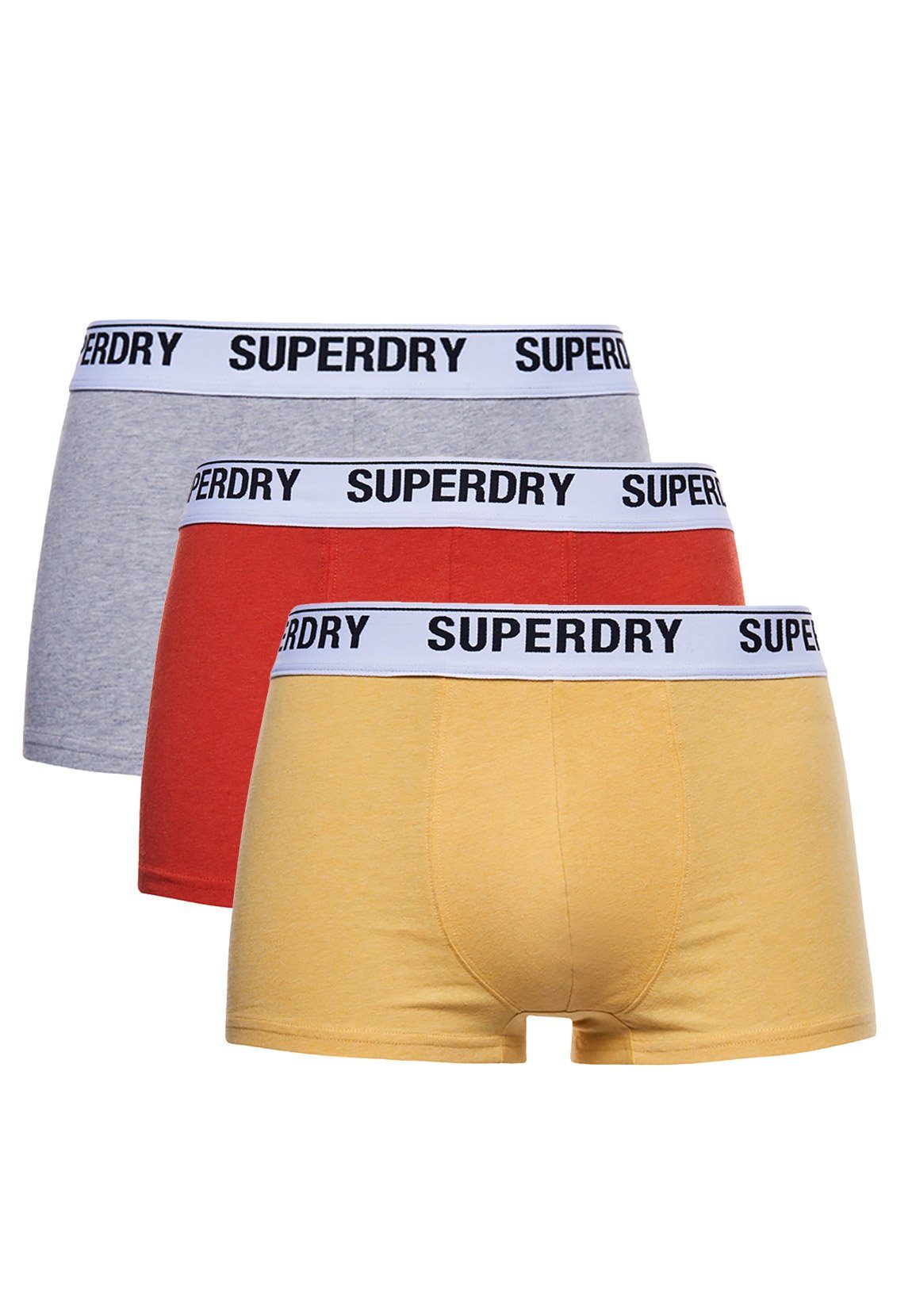 Boxershorts Superdry Boxershorts Dreierpack BOXER MULTI TRIPLE PACK Orange Yellow Grey Mehrfarbig