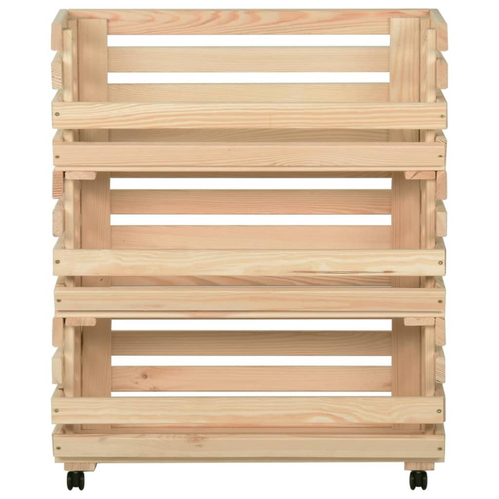 vidaXL Küchenwagen 77 x 30 x 80 cm Gemüsewagen 77x30x80 cm Massivholz Kiefer