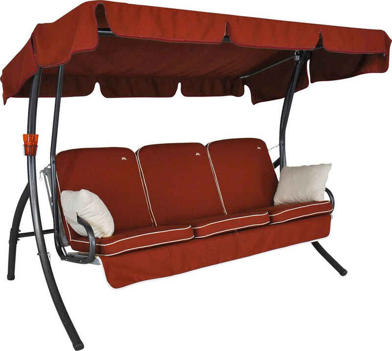 Angerer Freizeitmöbel Hollywoodschaukel Comfort Style, 3-Sitzer, Bettfunktion, inkl. Auflagen und Zierkissen