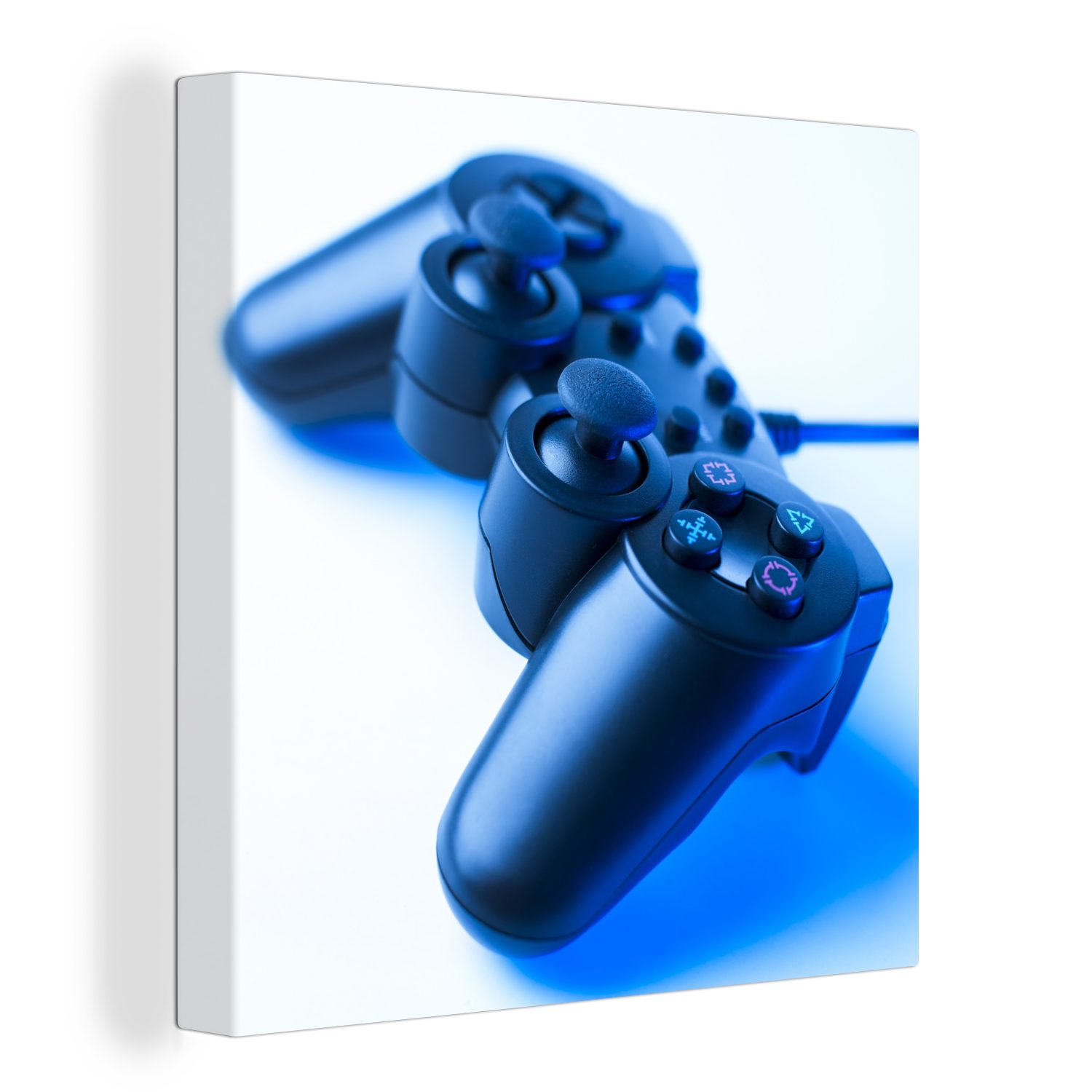 OneMillionCanvasses® Leinwandbild Gaming-Controller - Blau, (1 St), Leinwand Bilder für Wohnzimmer Schlafzimmer