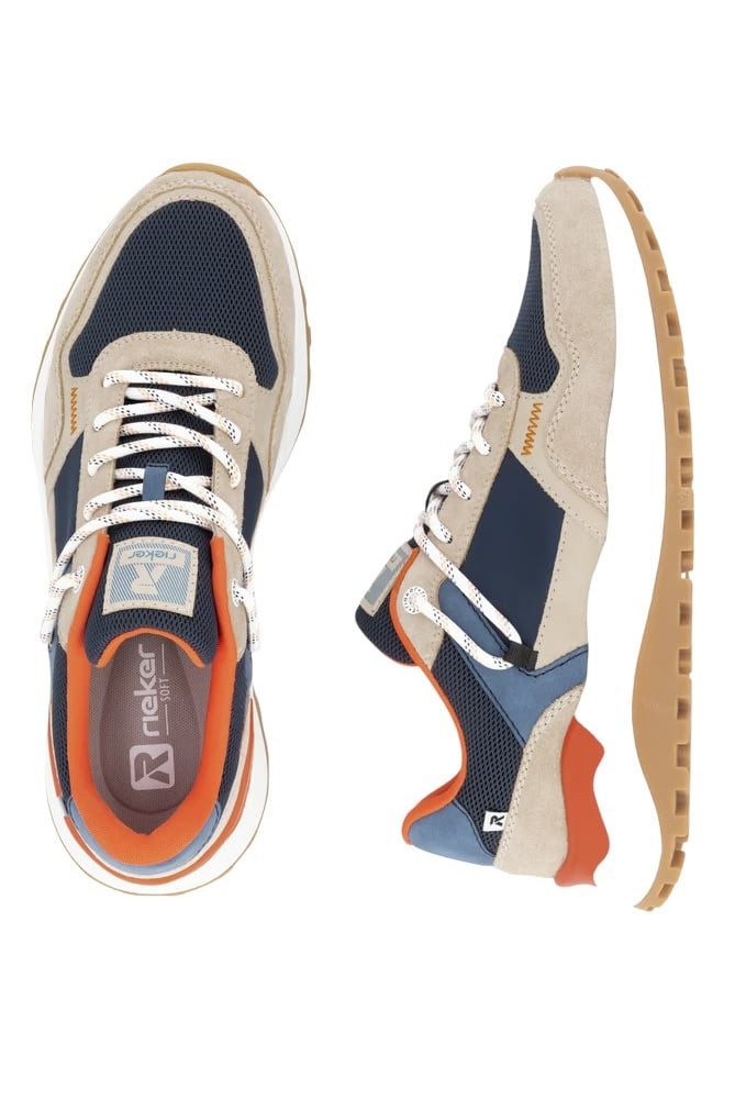Rieker U1300 (Textil) blau/beige Herren Sneaker günstig online kaufen
