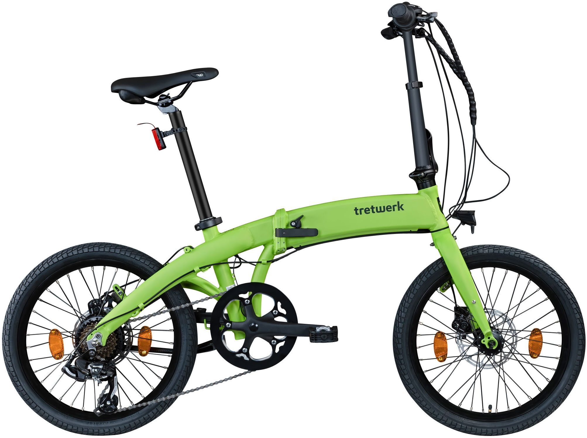 Tretwerk E-Bike Faltrad Akimbo Plus, 7 Gang Shimano Tourney Schaltwerk, Kettenschaltung, Heckmotor, 345 Wh, Pedelec, Elektrofahrrad für Damen und Herren