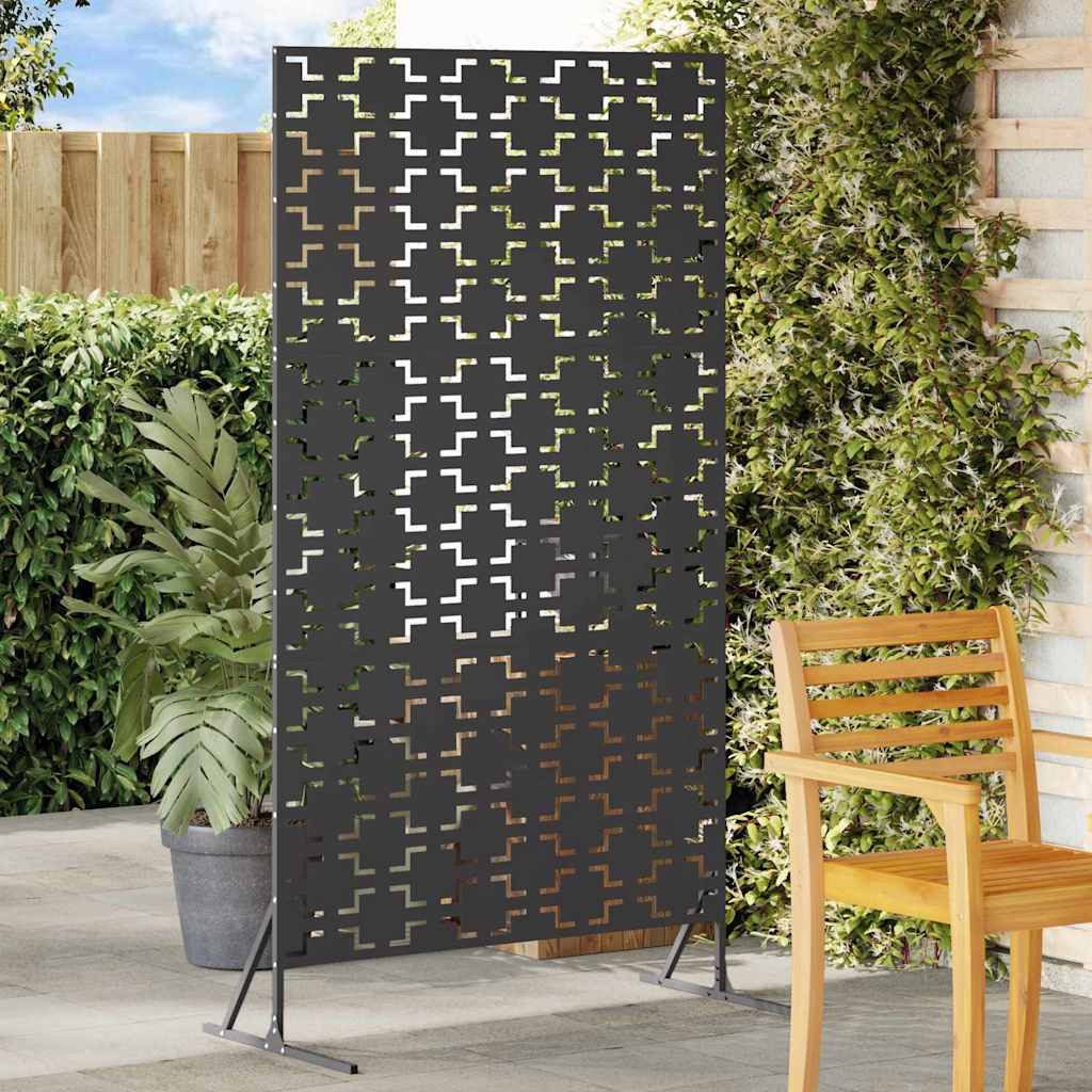 vidaXL Gartenzaun Sichtschutz 100 x 50 x 180 cm Stahl Schwarz, (1-St)
