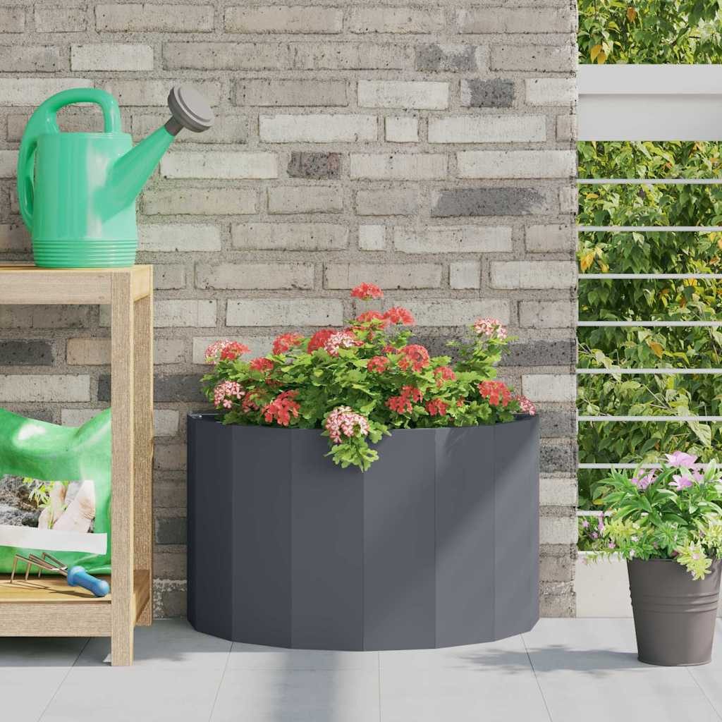 vidaXL Blumentopf Pflanzkübel Anthrazit 60 x 30 x 35 cm Stahl (1 St)