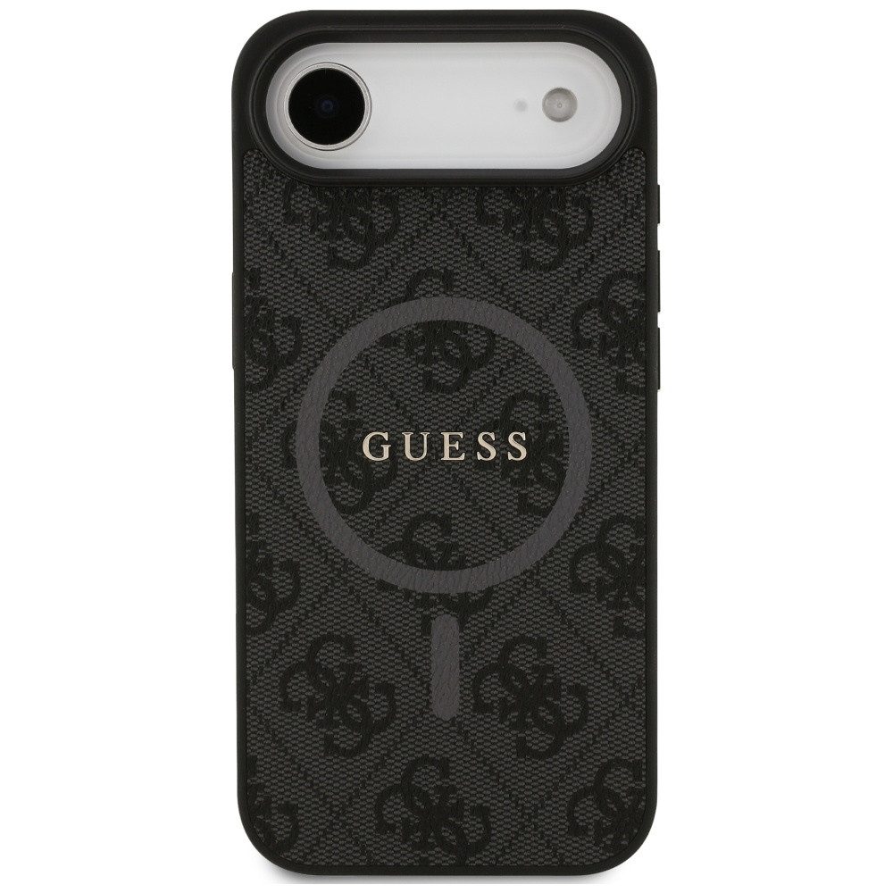 Guess Handyhülle Case iPhone 17 Air MagSafe Kunstleder grau Logo goldfarben 6,5 Zoll, Kantenschutz – Bild 3 von 5