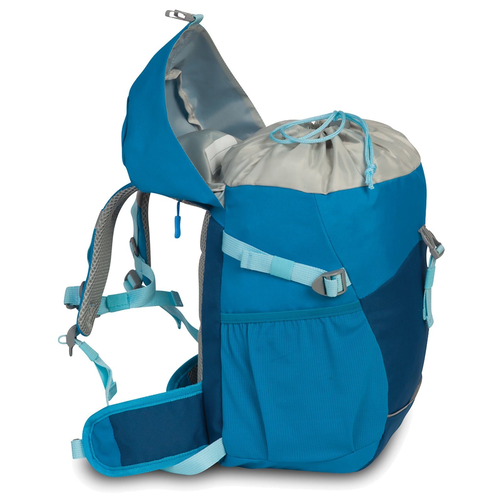fabrizio® Rucksack Fabrizio Go Green Kinderrucksack, Kinderrucksack Polyester, recycelt, blau, türkis ca. 37cm hoch, Fuchs