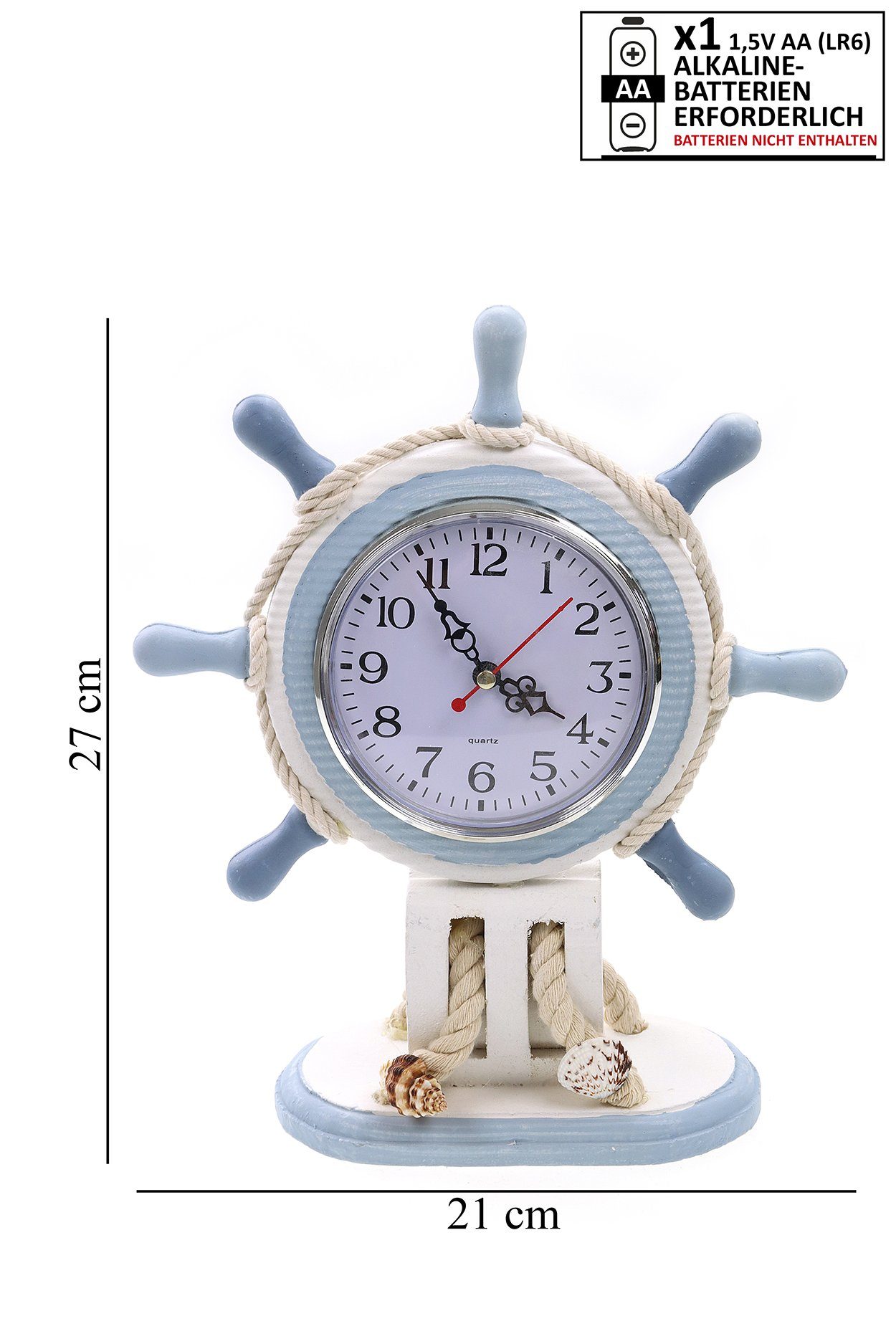 ELLUG Dekoobjekt Maritime Standuhr als Steuerrad günstig online kaufen
