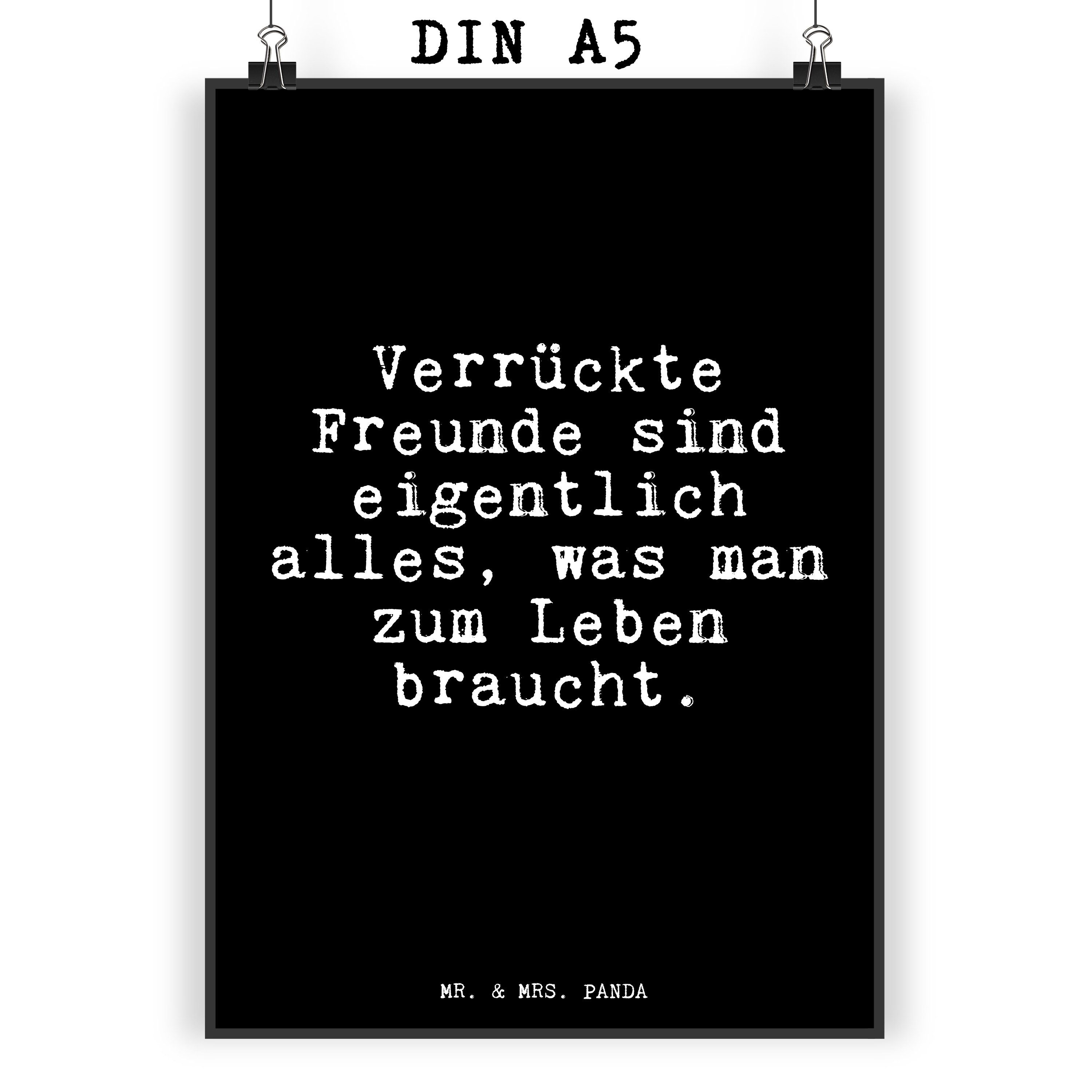 Mr. & Mrs. Panda Poster »Verrückte Freunde sind eigentlich... Schwarz
