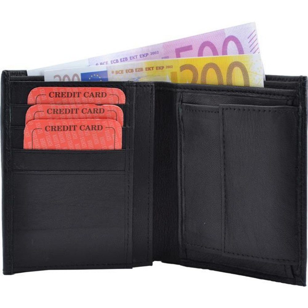 Geldbörse Geldbörse Nappa-Leder Kombibörse schwarz mit günstig online kaufen
