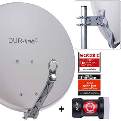DUR-line DUR-line 1 Teilnehmer Set - Qualitäts-Alu-Satelliten-Komplettanlage - Sat-Spiegel