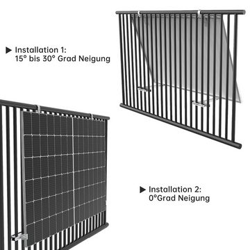 Leicke Solarmodul Balkon Halterung Balkon für Alle Solarmodul, Robustem Aluminiumlegierung Solarpanel Halterung, Geländer Balkon Befestigung verstellbarem Winkel 0°oder15-30°