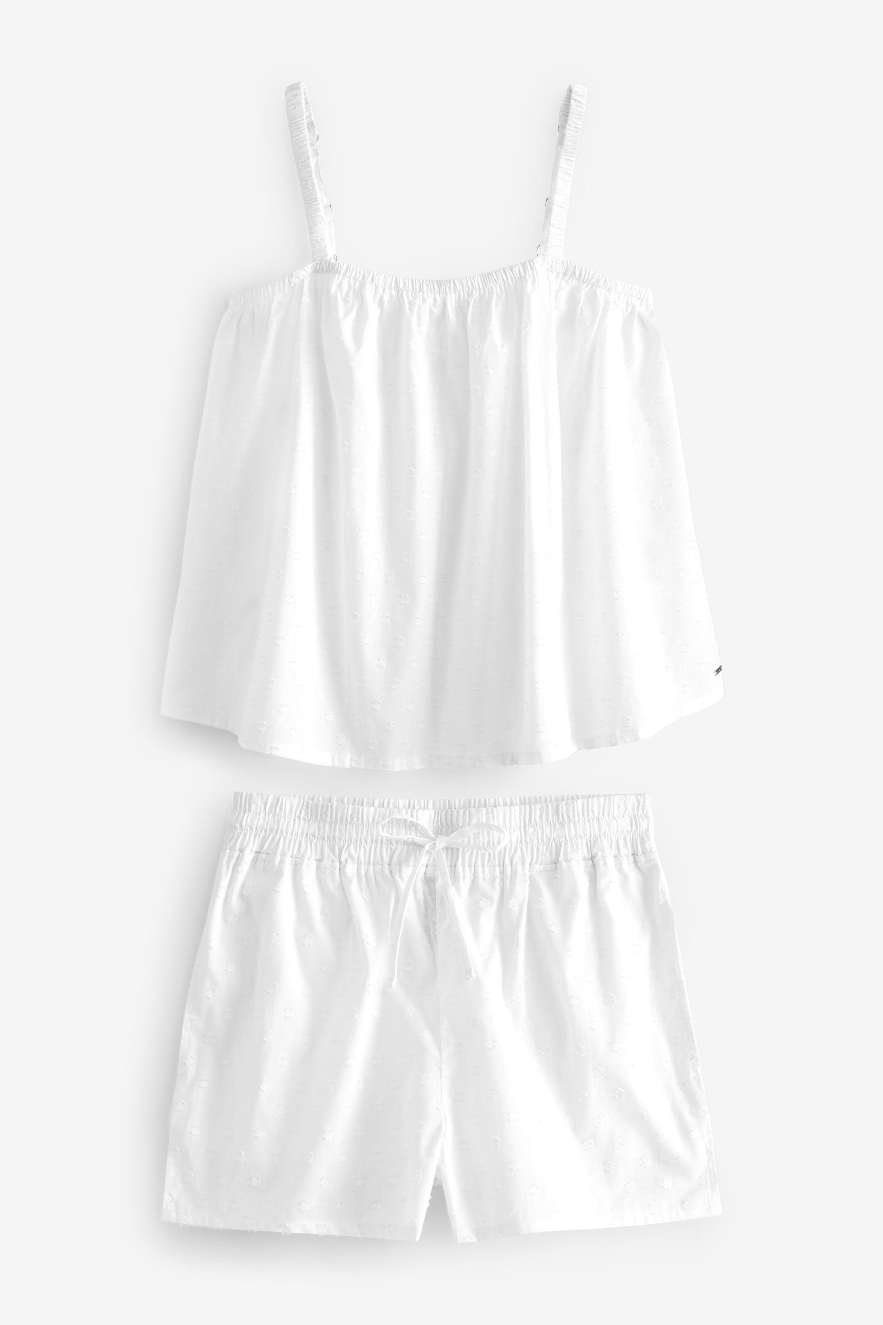 Next Pyjama Baumwoll-Schlafanzug mit Trägertop und Shorts White (2 tlg)
