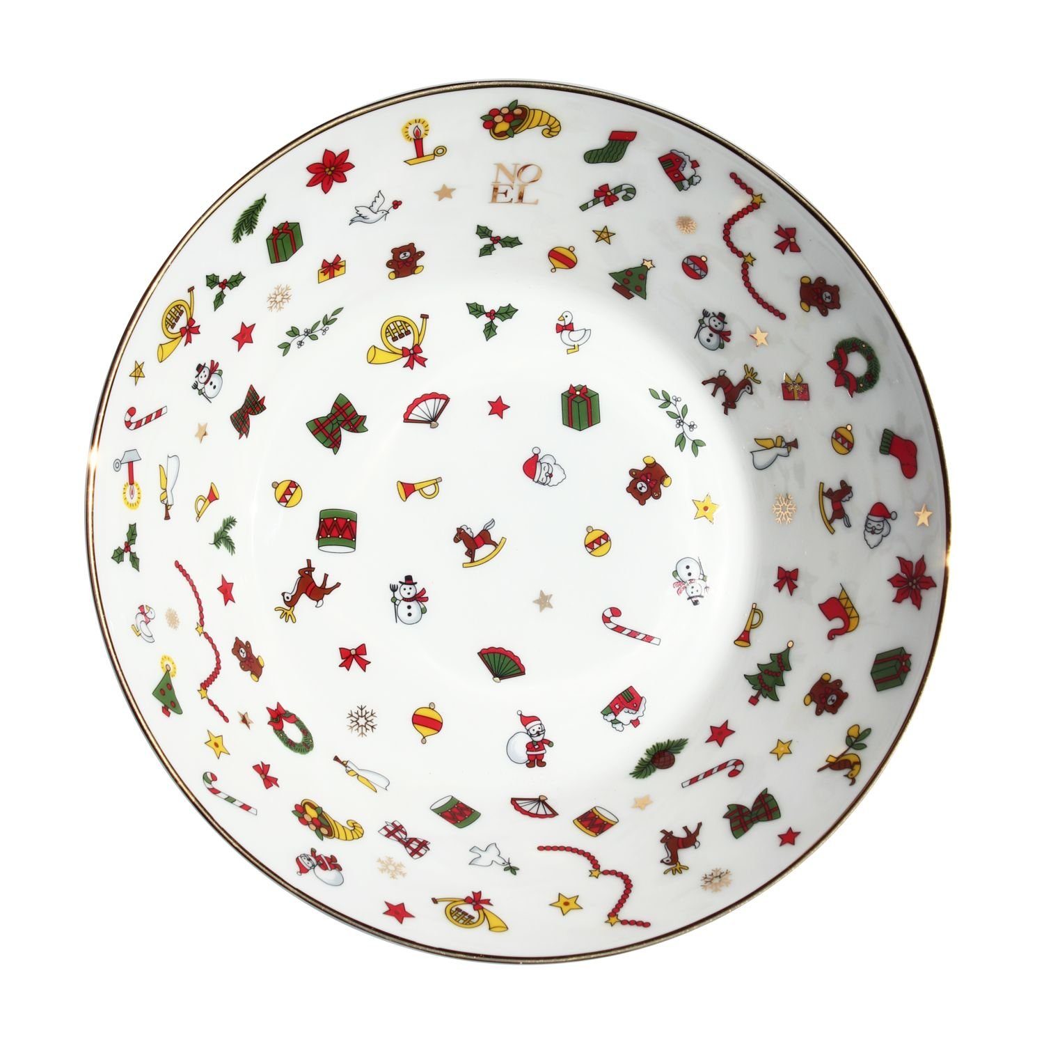 TAITÙ Salatschüssel Noel Oro 21,5 cm, Fine Bone China