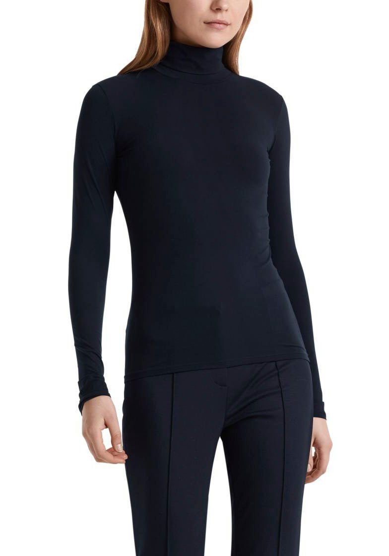 Marc Cain Rollkragenshirt "Collection Essential" Premium Damenmode Zarter Rollkragenpullover, elastisch midnight blue