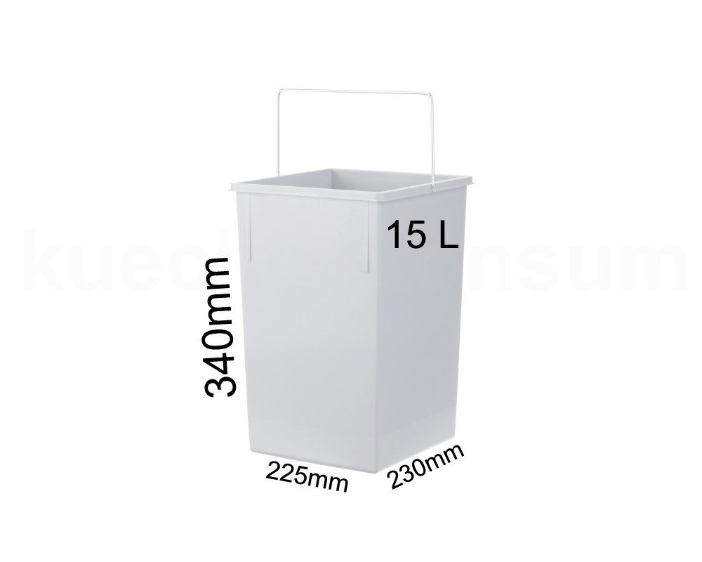Hailo Mülleimer Hailo Inneneimer 1091309 hellgrau 15 Liter 225 x 230 x 340 mm u Henkel
