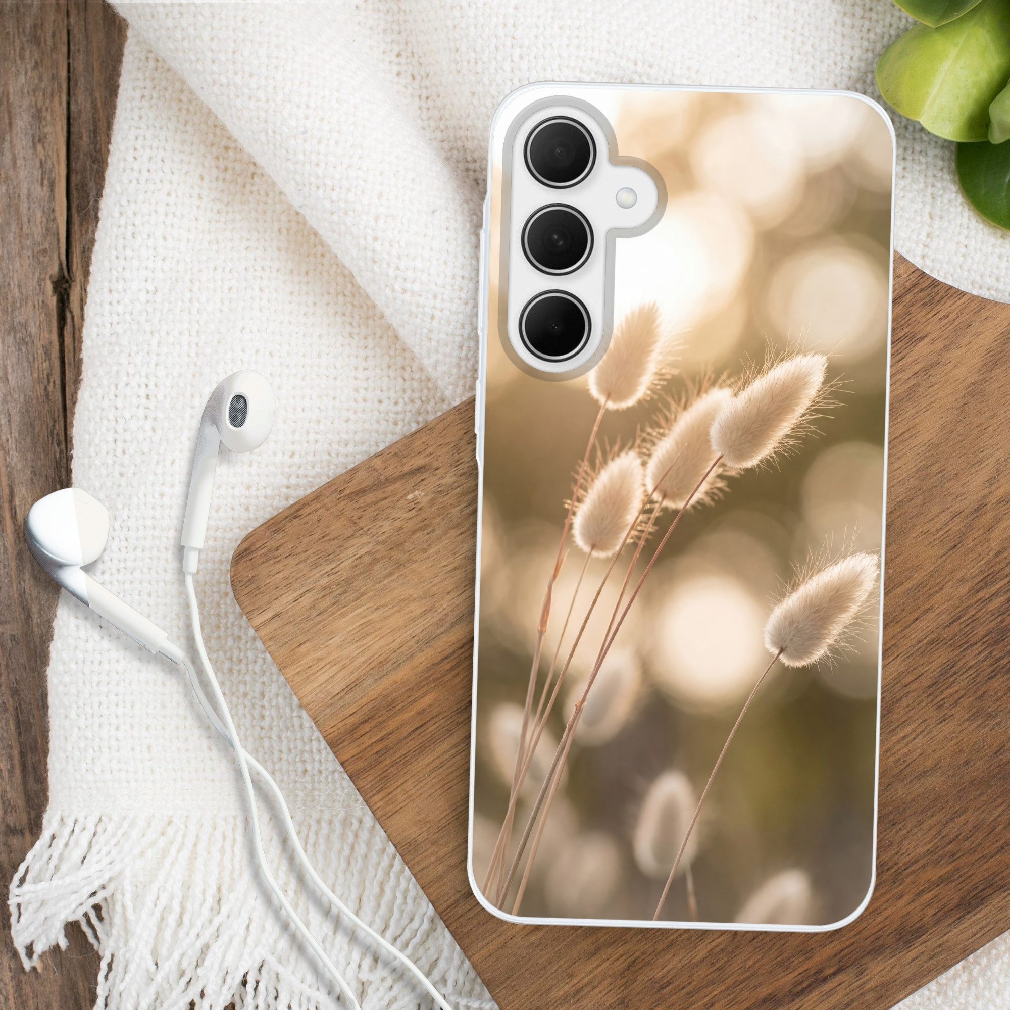 MuchoWow Handyhülle für Samsung Galaxy A35 5G Haselschwanzgras - Weiß - Sonnenlicht, Smartphone-Bumper, Print, Handy Schutzhülle Dünn