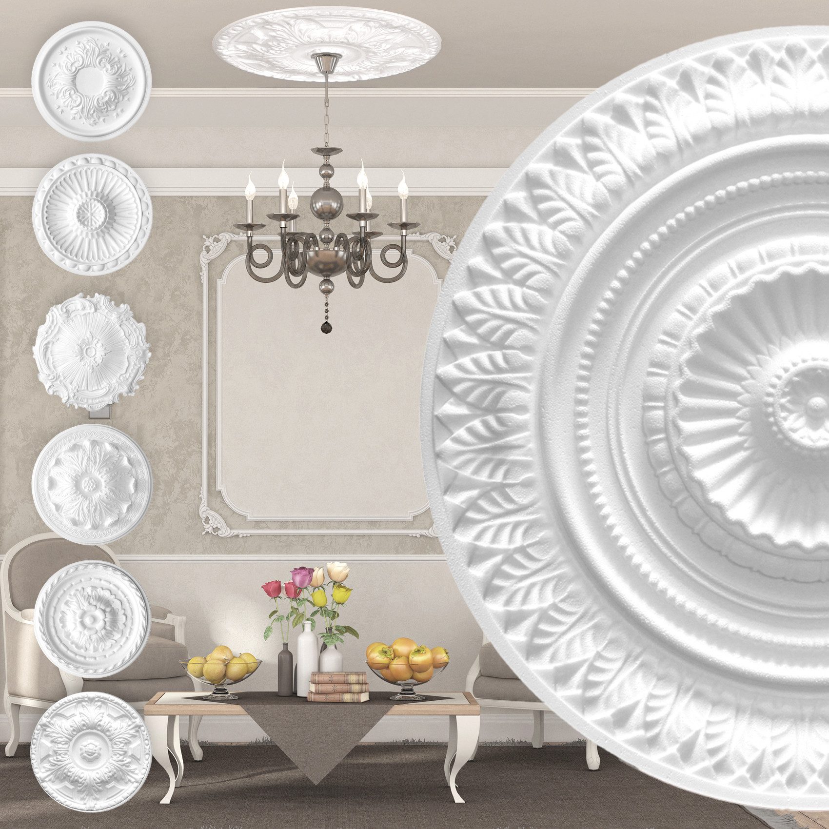 marbet design Wanddekoobjekt R-09 (Stuckrosette aus günstig online kaufen