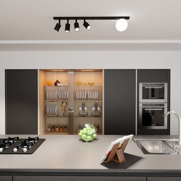 Licht-Erlebnisse Deckenstrahler PAULA, ohne Leuchtmittel, Glas Metall verstellbar Schwarz Weiß GU10 4-flammig Modern
