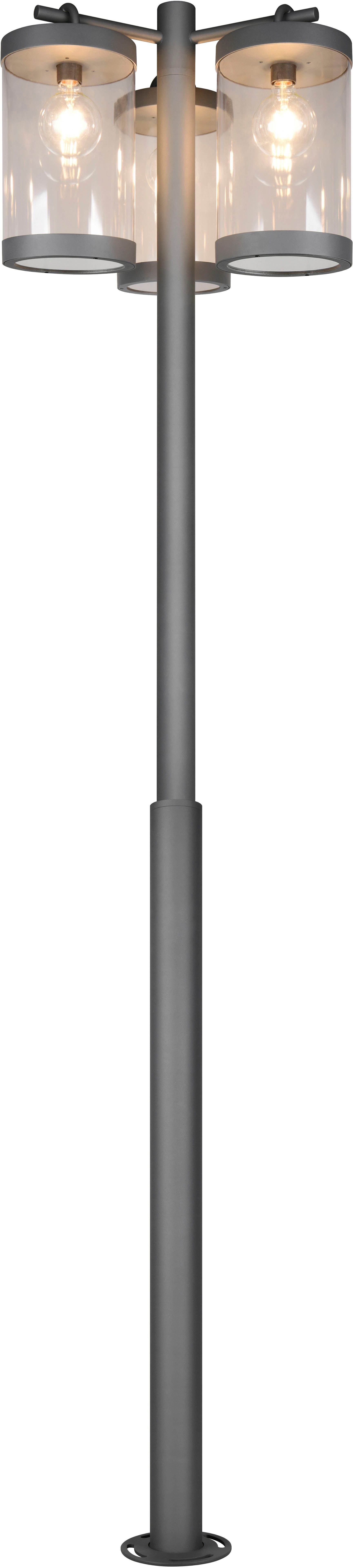 TRIO Leuchten Außen-Stehlampe SAMBESI, Große Garten Stehleuchte Höhe 240cm, IP44 Dämmerungssensor, Leuchtmittel wechselbar, warmweiß - kaltweiß, Outdoor Stehlampe 3-flammig, exkl 3x E27 max 28W, Alu Druckguss