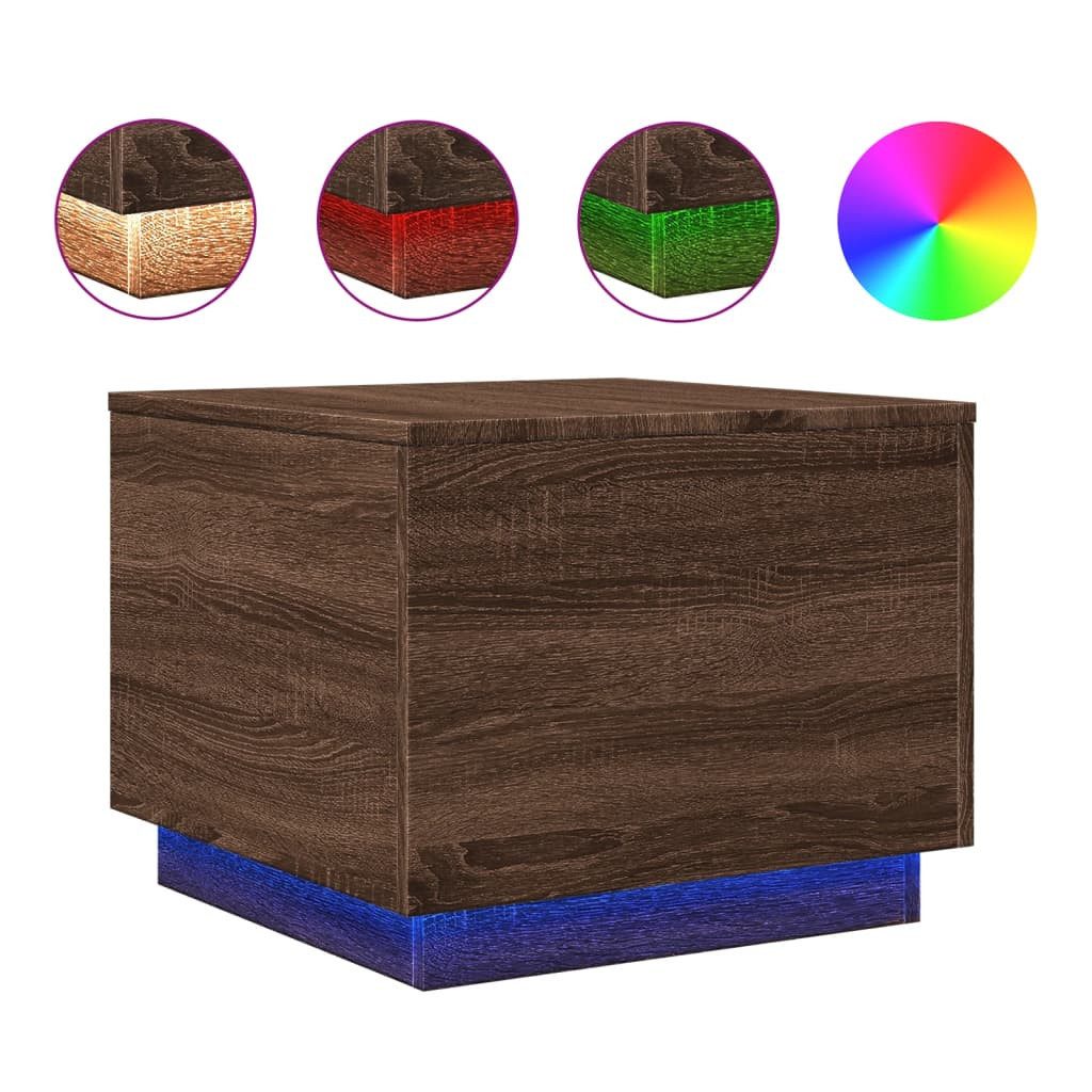 vidaXL Couchtisch Couchtisch mit LED-Leuchten Braun günstig online kaufen