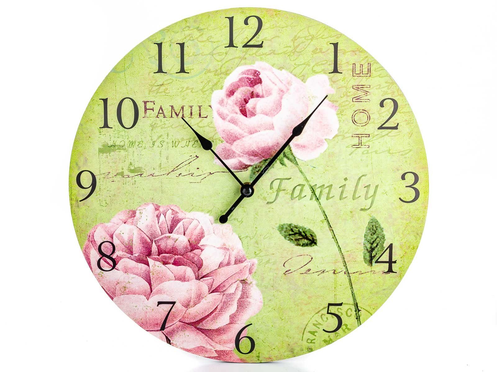 BOLTZE Wanduhr Wanduhr Rosi Home Family grün mit Dalien