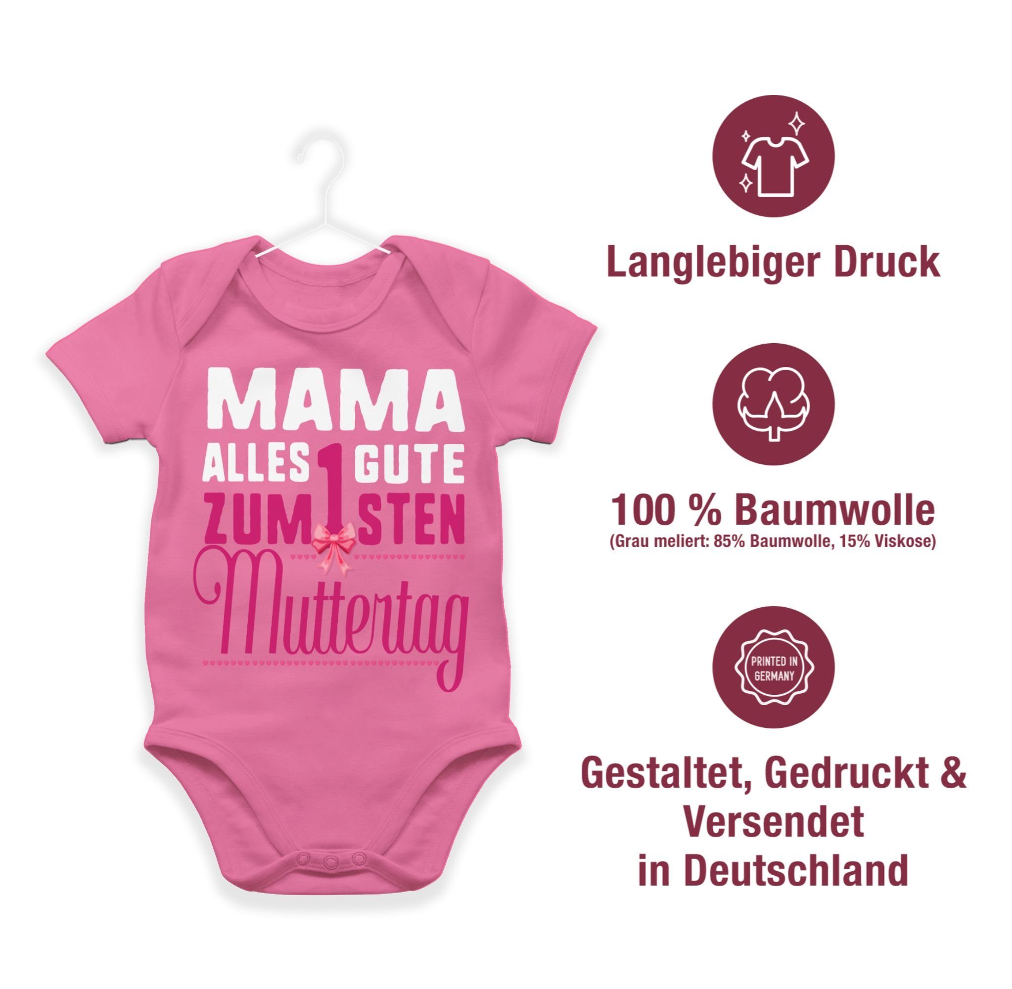 Muttertag Shirtbody Muttertagsgeschenk 1 Shirtracer alles Gute (1-tlg) Mama, zum 1sten Pink