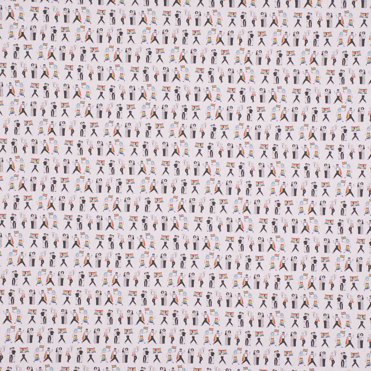 Thumbnail - SCHÖNER LEBEN. Stoff Baumwollstoff Digitaldr. Patchworkstoff Love is Love LGBTQ weiß bunt 1, Digitaldruck