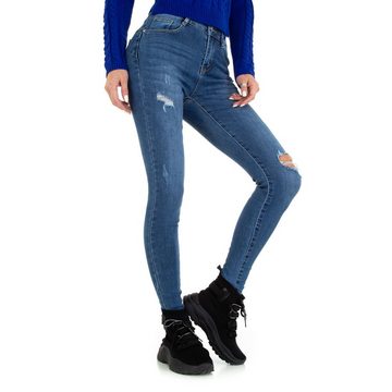 Ital-Design Skinny-fit-Jeans Damen Freizeit Stretch Skinny Jeans in Blau