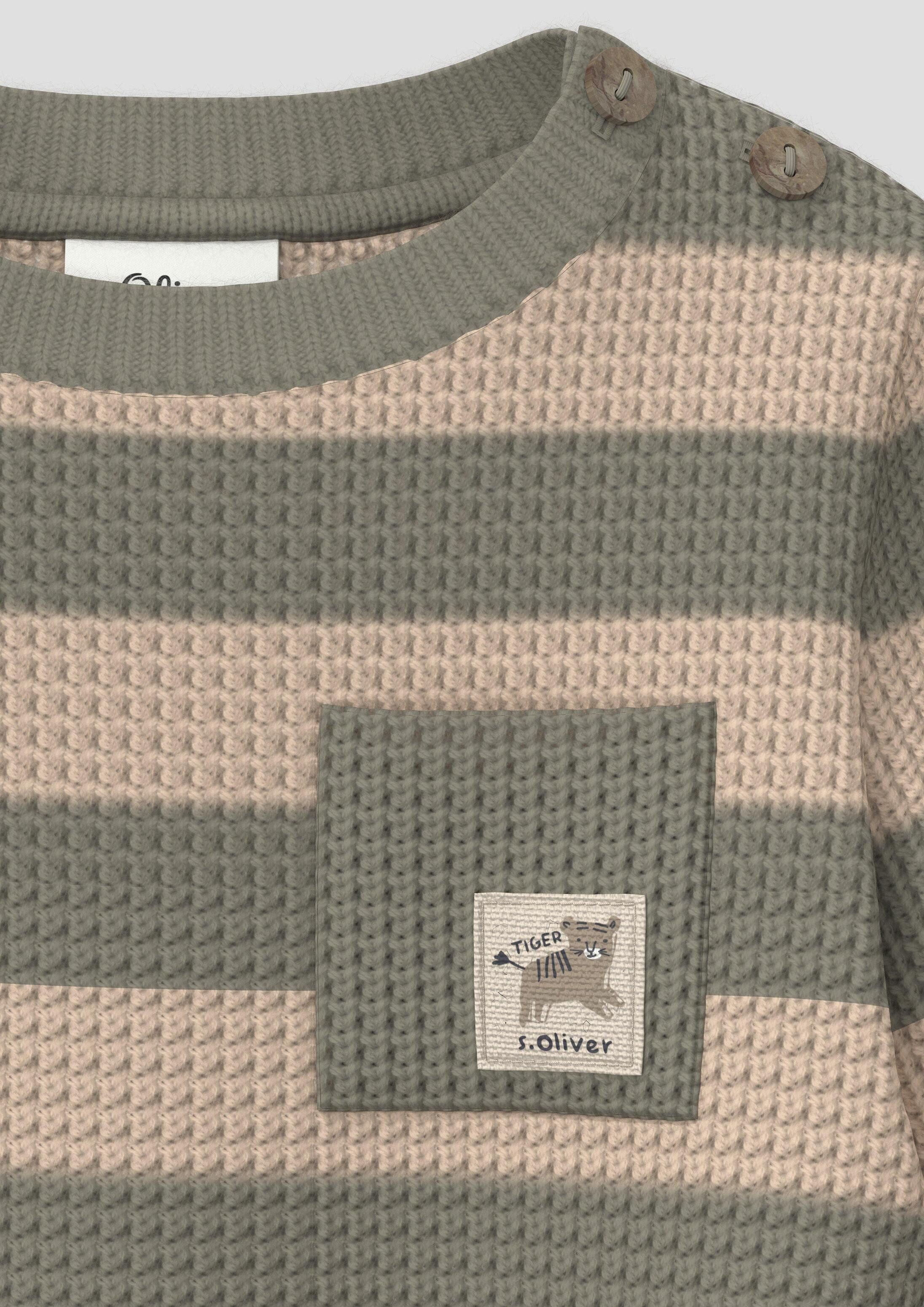 s.Oliver Longpullover Strickpullover Strickpullover mit Brusttasche