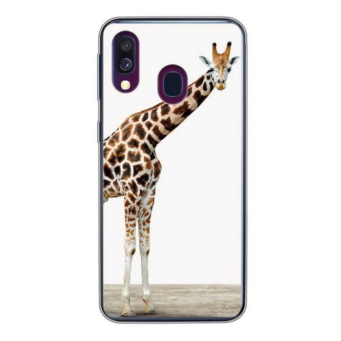 MuchoWow Handyhülle Giraffe - Tiere - Weißer Hintergrund - Kinder - Junge - Mädchen Handyhülle Samsung Galaxy A40 Smartphone-Bumper Print Handy