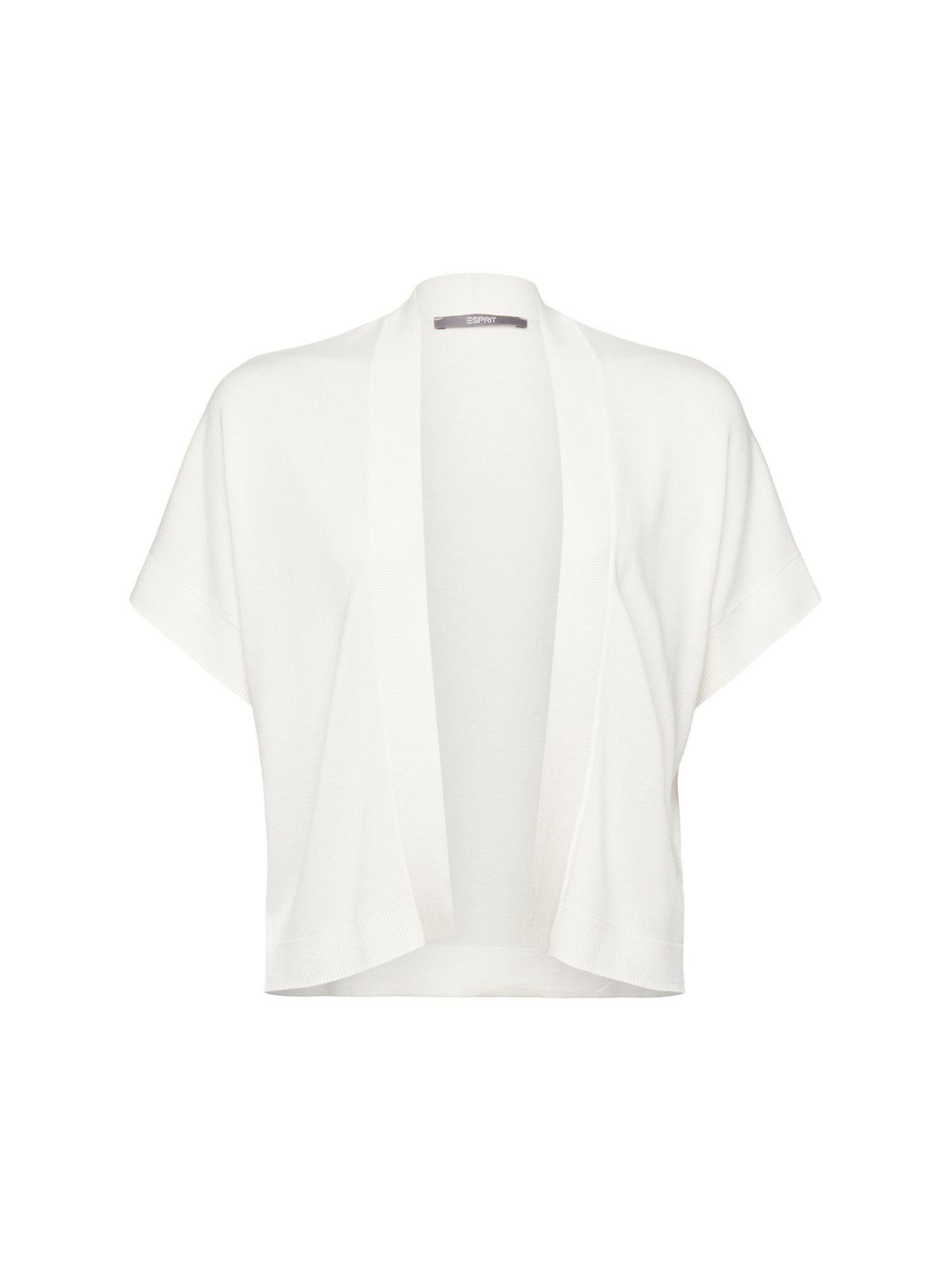 Esprit Collection Strickjacke Cardigan mit kurzen Ärmeln (1-tlg) WHITE