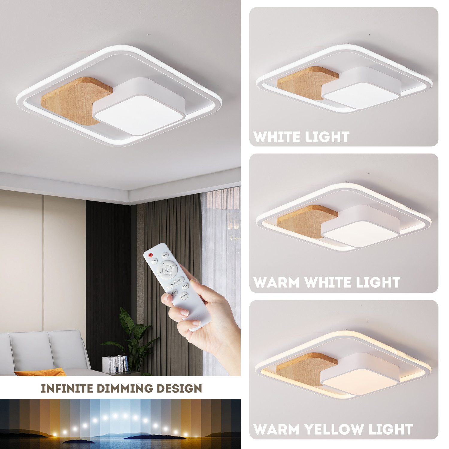 style home LED Deckenleuchte Deckenlampe, dimmbar mit Fernbedienung, 93W, Q günstig online kaufen