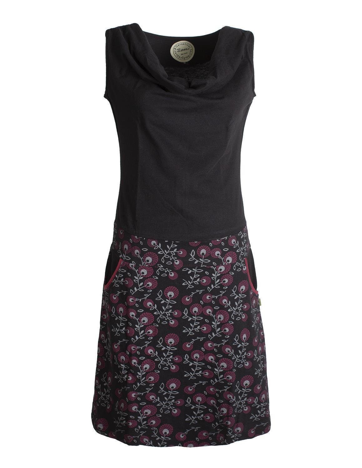 Vishes Sommerkleid Kleid Blumen-Muster, Wasserfall-Kragen und günstig online kaufen
