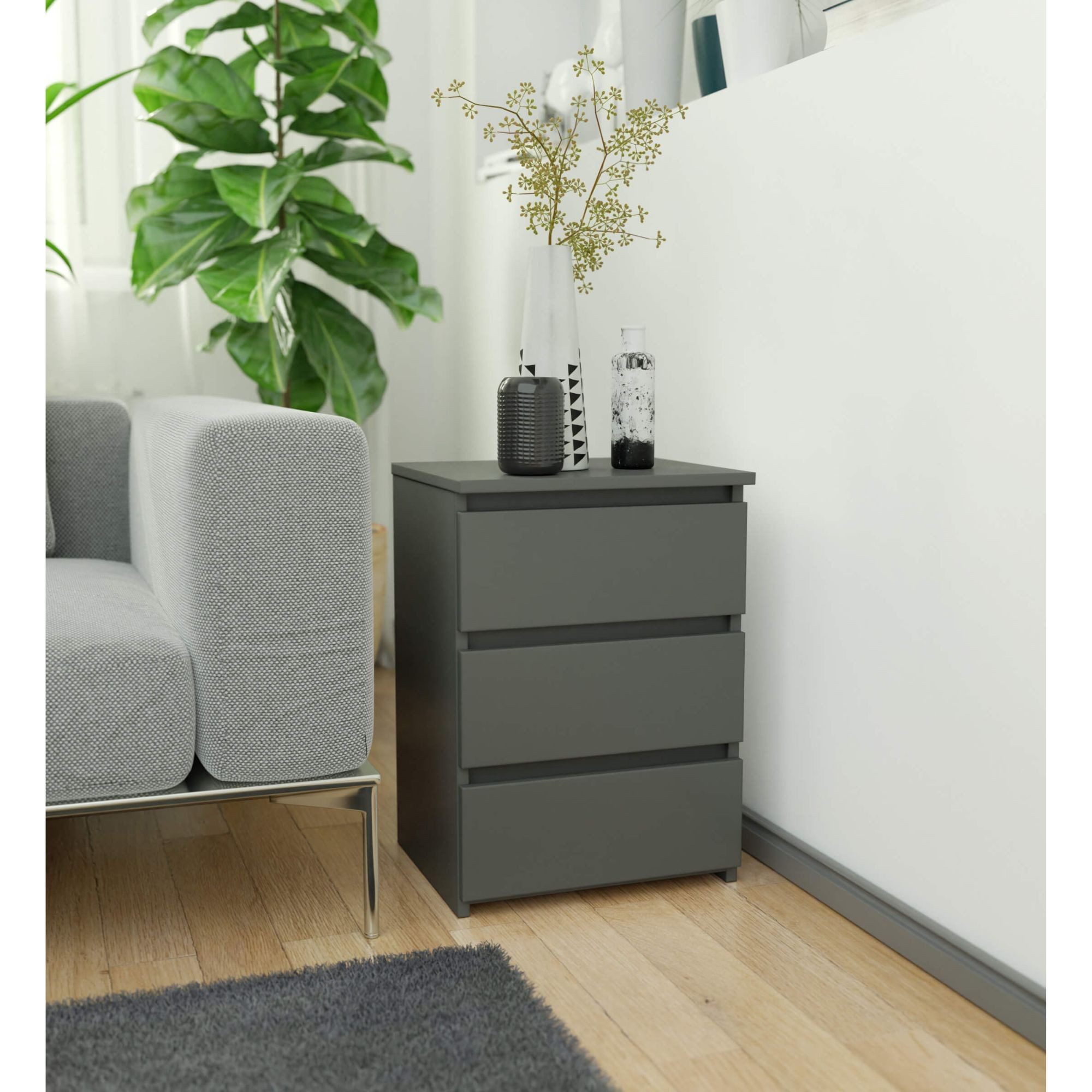Home Collective Kommode 40 cm breit Holz Highboard Sideboard für Flur Schlafzimmer Wohnzimmer (Mehrzweckschrank Schrank schmal Kommode Schlafzimmer mit Schublad – Bild 5 von 5