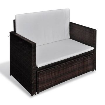 vidaXL Loungesofa Gartensofa Poly Rattan Braun, 1 Teile