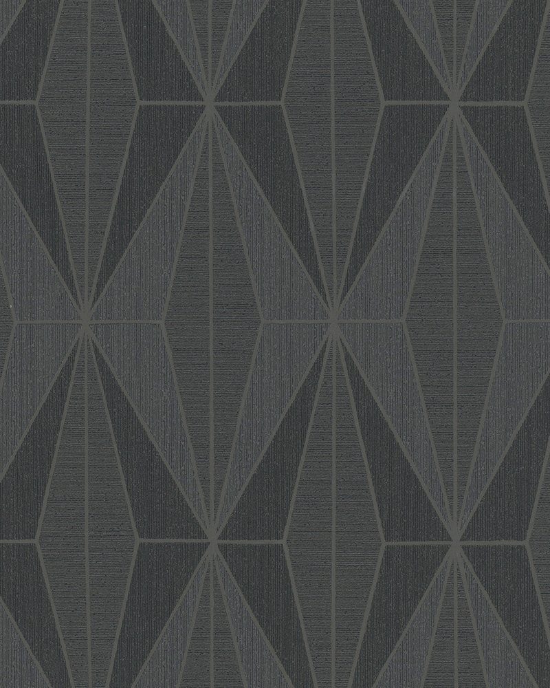 Vliestapete, restlos und Marburg grafisch, lichtbeständig abziehbar schwarz/silberfarben