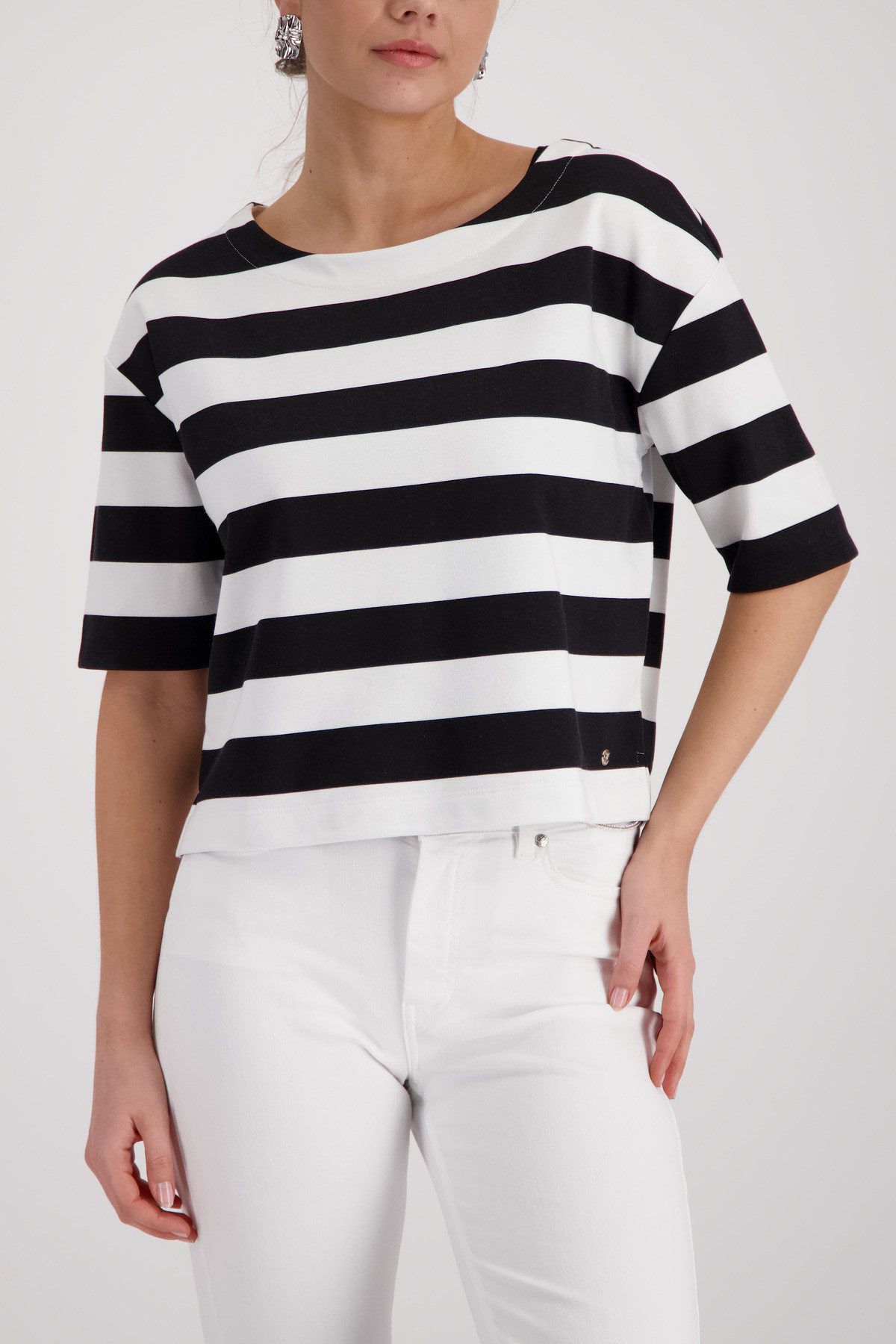 Monari Sweatshirt Sweatshirt Basic Ringel Regular fit mit Streifen