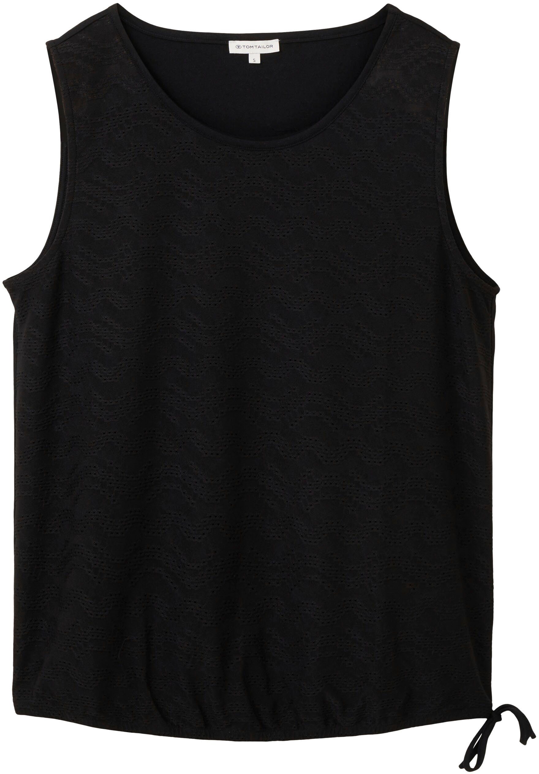 TOM TAILOR Tanktop mit Strukturmuster, Angenehmer, blickdichter  Polyester-Viskose-Mix