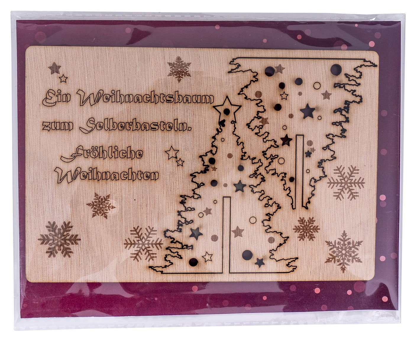 Levandeo® Weihnachtsfigur, Weihnachtskarte DIY Birkenholz Holzkarte Weihnachten Weihnachtsbaum