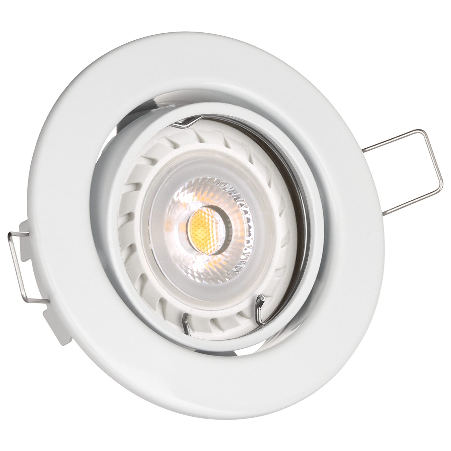 LEDANDO LED Einbaustrahler LED Einbaustrahler Set Weiß mit LED GU10 Markenstrahler von LEDANDO -