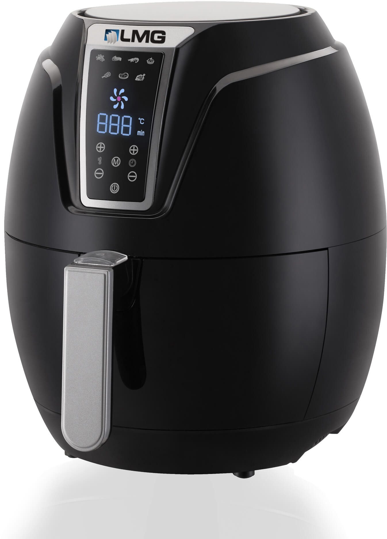 LMG Germany Heißluftfritteuse GLA610, 1400 W, Touchdisplay, 3,2 L, leise, 7 Programme, A+, 200 °C, spülmaschinenfest