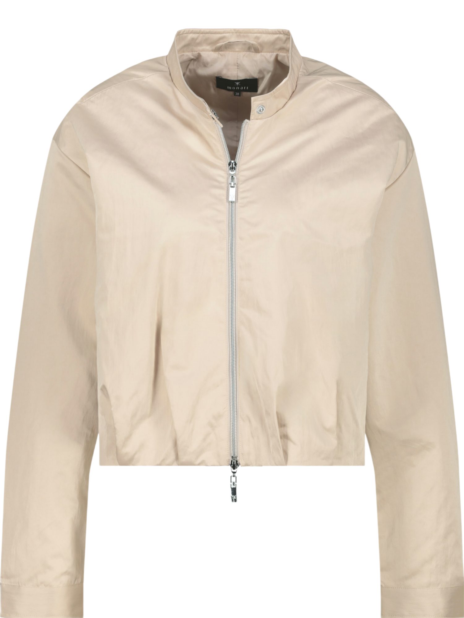 Monari Kurzjacke natur,Casual,Polyester,Unifarben,Stehkragen,Lang,Regular Fit