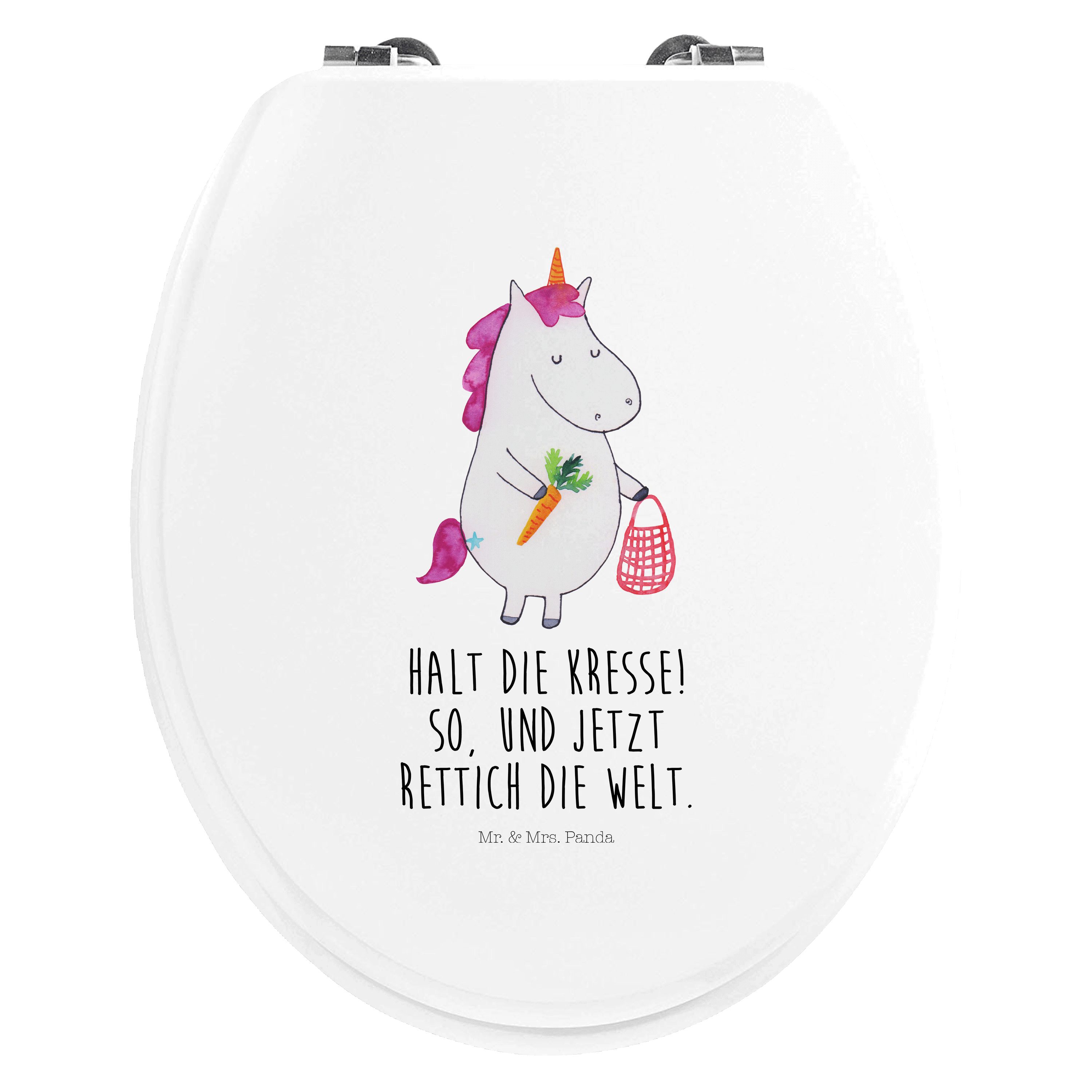 WC-Sitz Einhorn Gemüse - Weiß - Geschenk, Einhorn Deko, Klodeckel, Toilettend